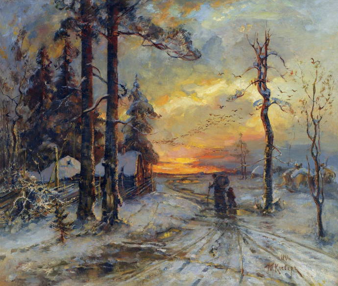 Зимний закат / Клевер Юлий Юльевич - Julius Sergius von Klever