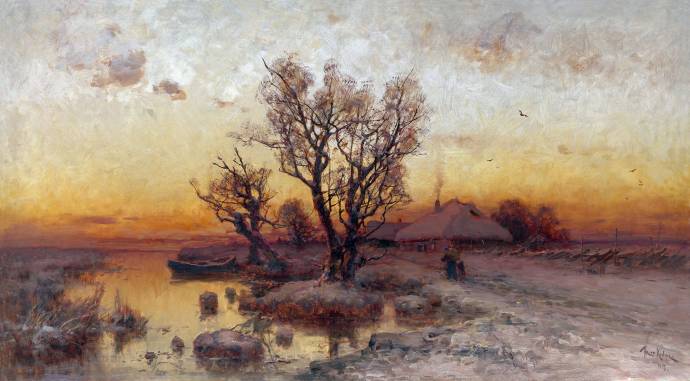 Закат над Украинским селом / Клевер Юлий Юльевич - Julius Sergius von Klever