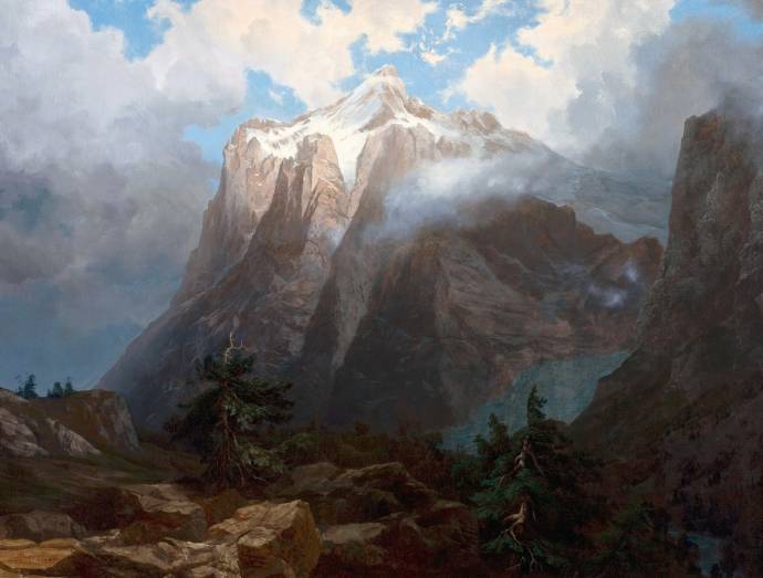 Гора Бревер со стороны большого каньона / Альберт Бирштадт - Albert Bierstadt