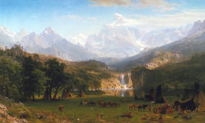 Поселение в горной долине / Альберт Бирштадт - Albert Bierstadt