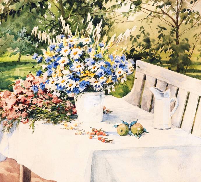 Букет из садовых цветов / Куликовская-Романова Ольга Александровна - Kulikovskaya Olga Alexandrovna