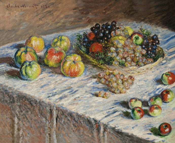 Скатерть с ябоками и виноградом / Клод Оскар Моне - Claude Oscar Monet