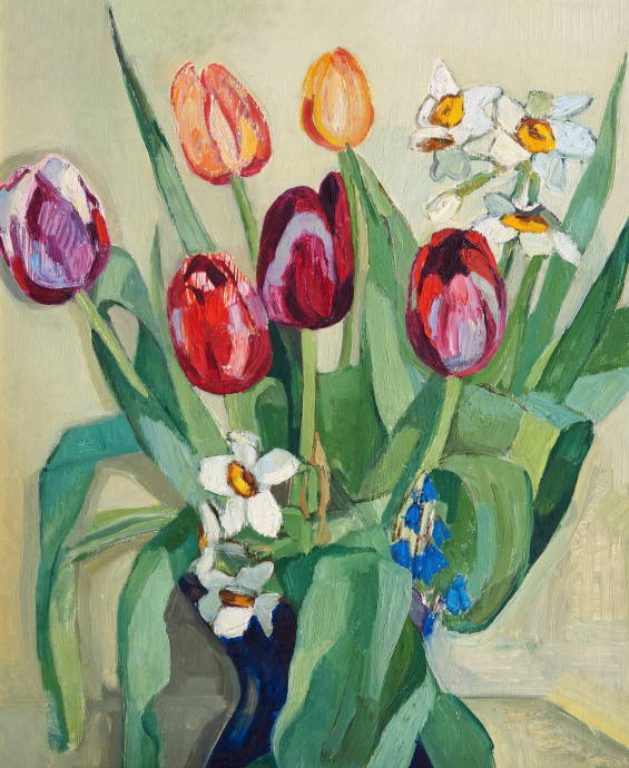 Натюрморт с тюльпанами в вазе / Дмитриевская Лидия - Dmitrievskaya Lidia