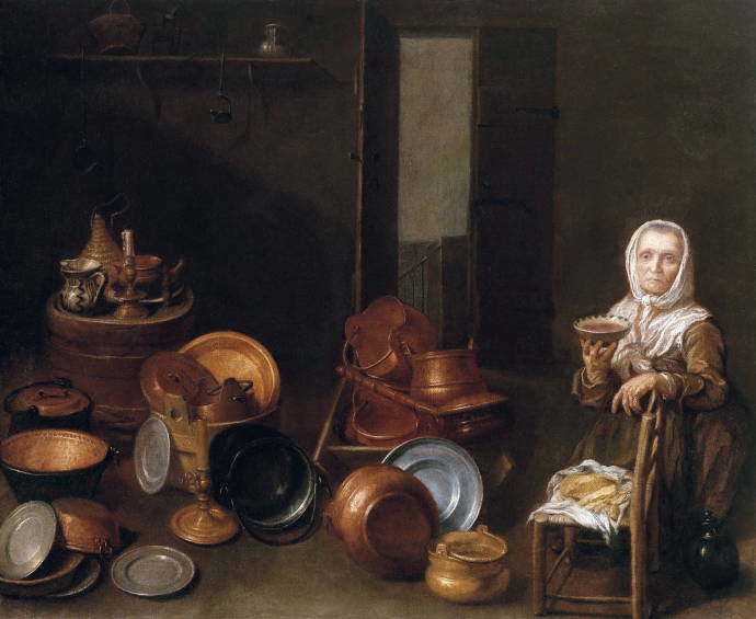 Кухонный интерьер с хозяйкой / Флорис ван Шутен - Floris Gerritsz van Schooten