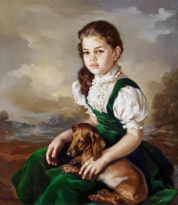 Девочка с собачкой / Франциско Рибера Гомез - Francisco Ribera Gomez
