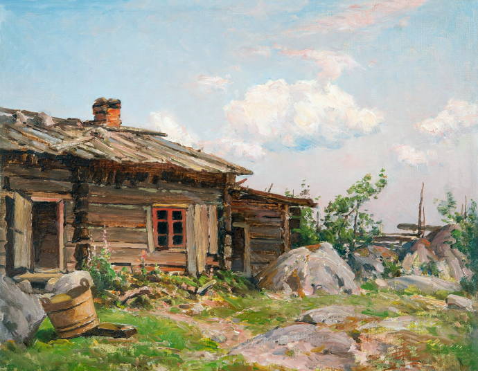Вид деревенского домика / Магнус Ялмар Мунстеръелм - Magnus Hjalmar Munsterhjelm