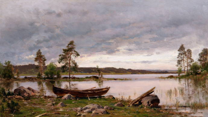 На озере Эка / Магнус Ялмар Мунстеръелм - Magnus Hjalmar Munsterhjelm