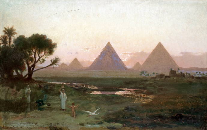 Пирамиды в Гизе. Вид с Нила / Георг фон Розен - Georg von Rosen