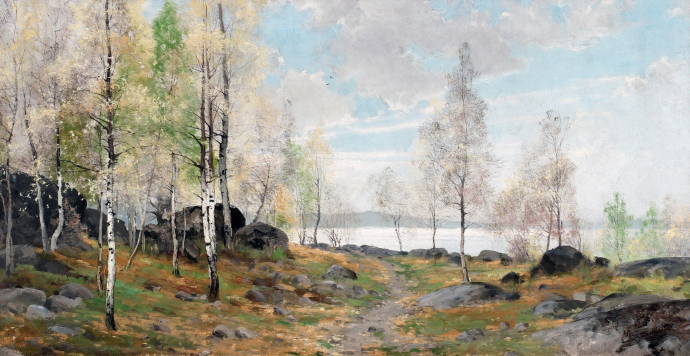 Весенний пейзаж / Арвид Мориц Линдстром - Arvid Mauritz Lindstrom