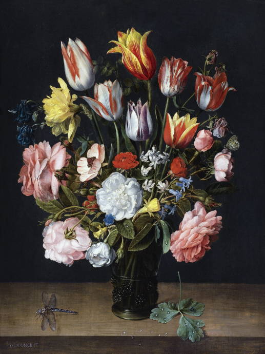 Цветы и стрекоза / Якоб ван Хульсдонк - Jacob van Hulsdonck