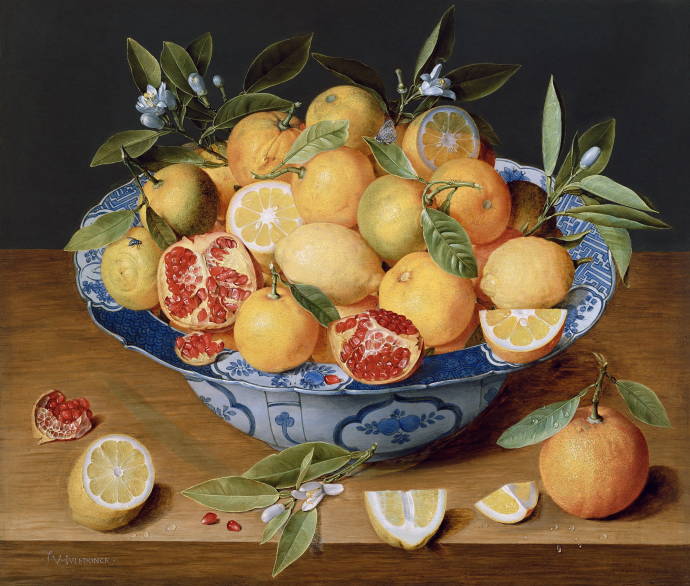 Чаша с лимонами и апельсинами / Якоб ван Хульсдонк - Jacob van Hulsdonck