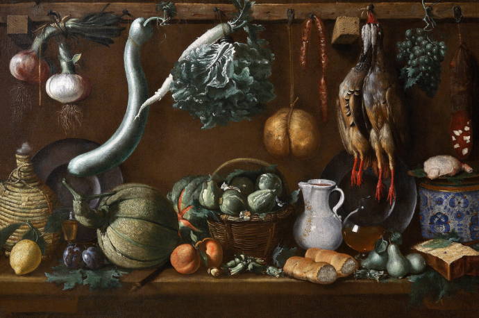 Натюрморт с овощами, дичью и кувшином / Якопо Чименти - Jacopo da Empoli