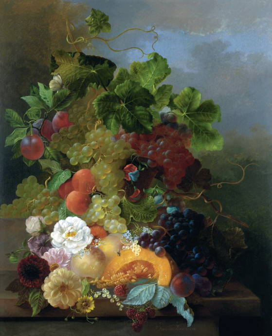 Виноград, цветы и тыква / Ян ван дер Ваарден - Jan van der Waarden