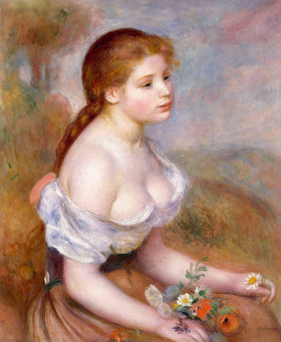 Девочка с ромашками / Пьер Огюст Ренуар - Pierre Auguste Renoir