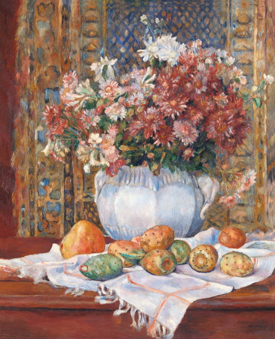 Натюрморт с цветами и опунцией / Пьер Огюст Ренуар - Pierre Auguste Renoir