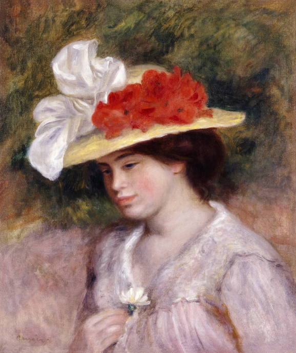 Дама в шляпе с полями / Пьер Огюст Ренуар - Pierre Auguste Renoir