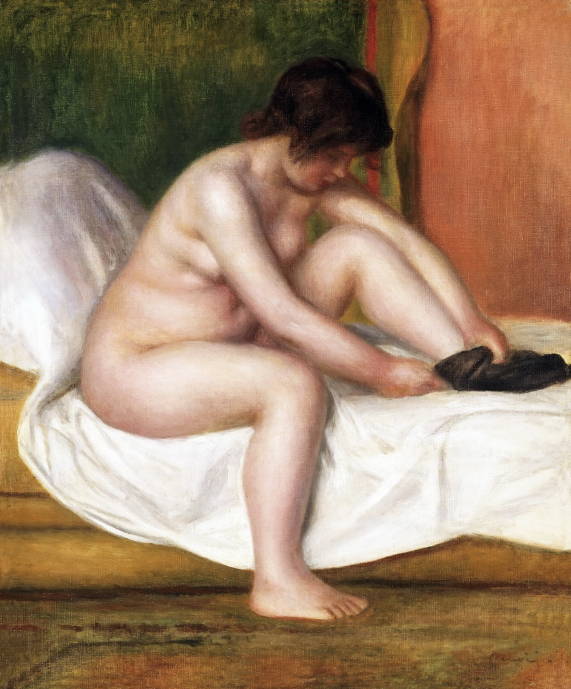 Обнажённая на кровати / Пьер Огюст Ренуар - Pierre Auguste Renoir