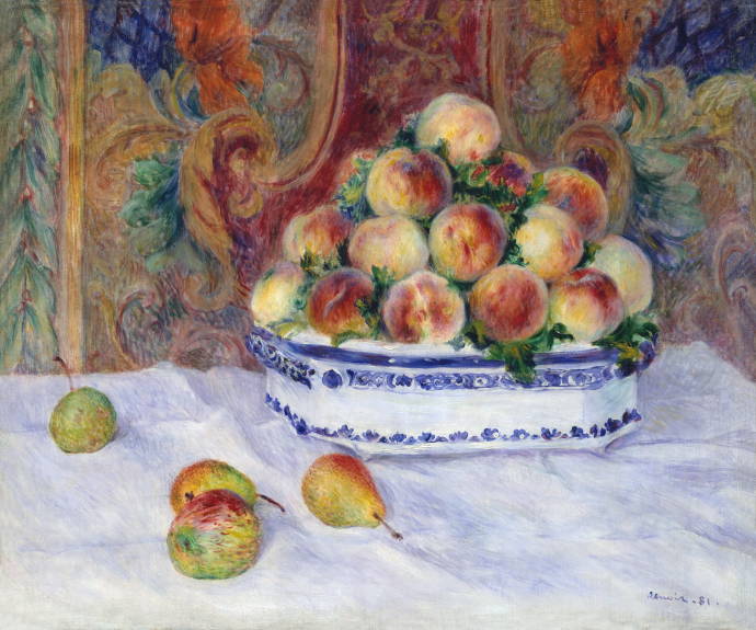 Натюрморт с персикам и грушей / Пьер Огюст Ренуар - Pierre Auguste Renoir