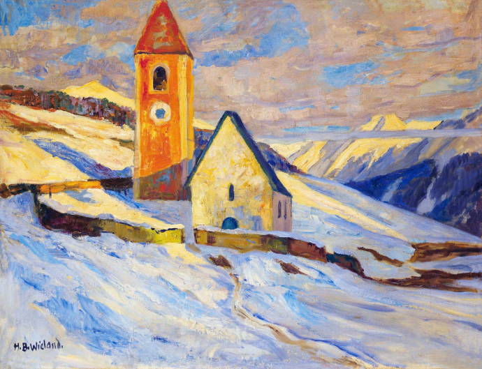 Церковь Лавин в 1930 г. / Ганс Бит Вилэнд - Hans Beat Wieland