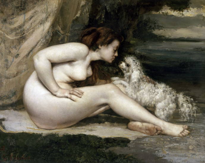 Обнаженная с собакой / Густав Курбе - Gustave Courbet