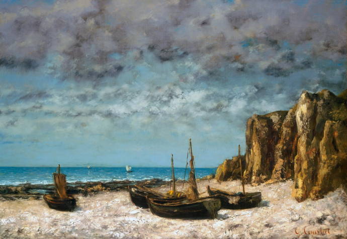 Лодки на побережье, Этрета / Густав Курбе - Gustave Courbet