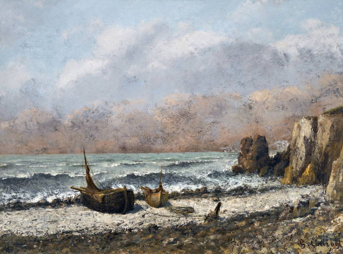 Две лодки на пляже / Густав Курбе - Gustave Courbet