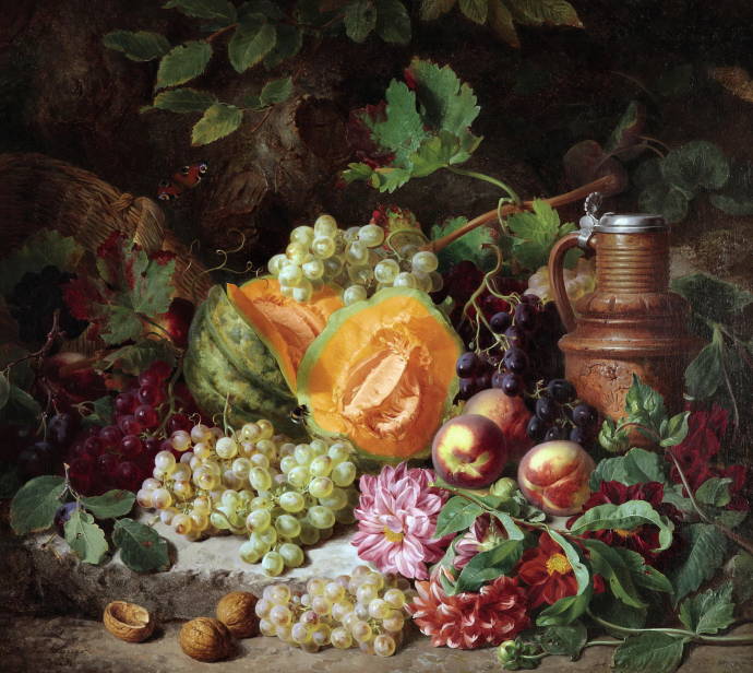 Натюрморт с фруктами и кувшином / Йозеф Лауэр - Josef Lauer