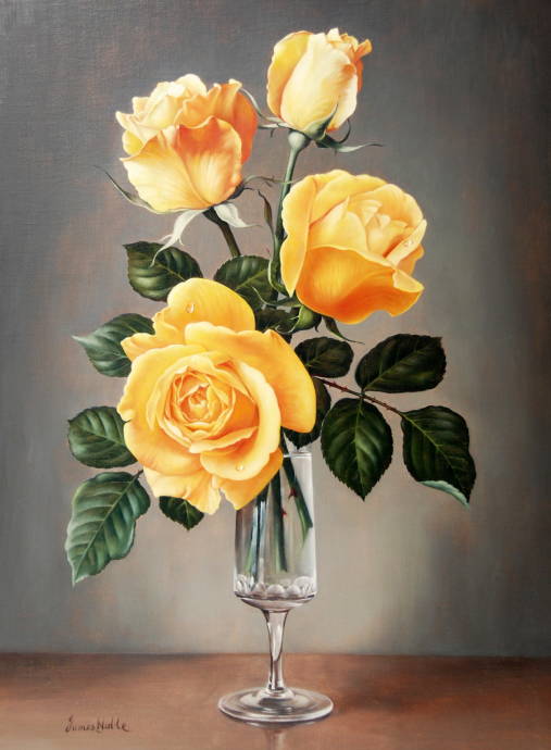 Жёлтые розы в стеклянном стакане / Джеймс Нобель - James Noble