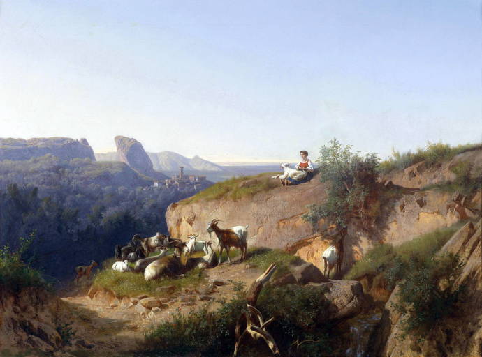 Пастушка со своим стадом. 1871 г. / Андреас Марко - Andreas Marko