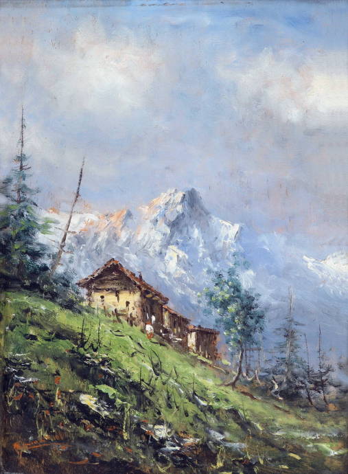 Вид на Альпийские домики / Антон Бриоши - Anton Brioschi