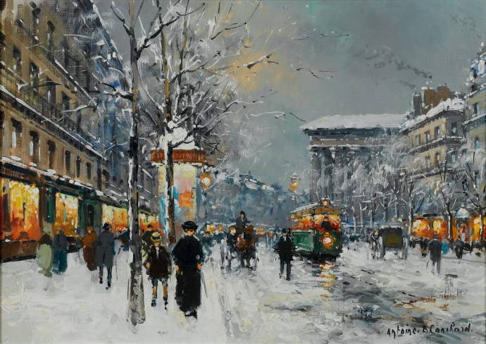 Париж в снегу / Антуан Бланшар - Antoine Blanchard