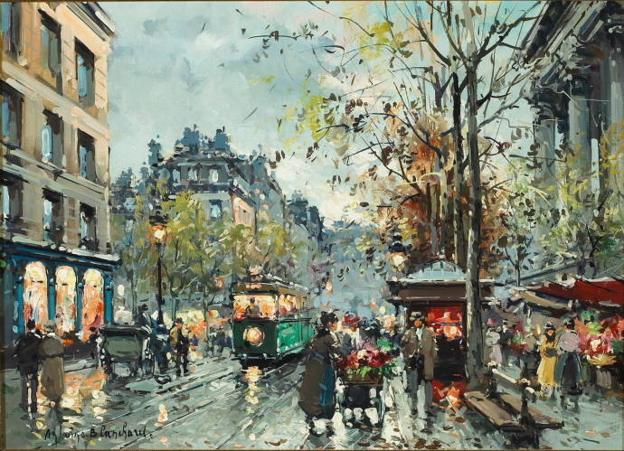Цветочный рынок на площади Моделайн - 2 / Антуан Бланшар - Antoine Blanchard