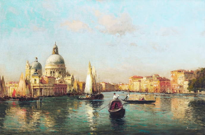Большой канал в Венеции с собором Санта Марии слева / Антуан Бувард / Алдин Марк - Antoine Bouvard 