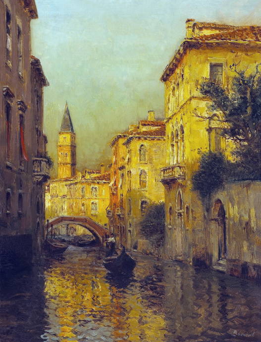 Венецианский канал с гондолами / Антуан Бувард / Алдин Марк - Antoine Bouvard 