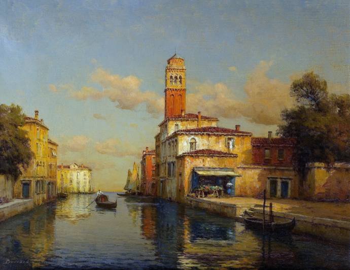 Венецианский канал с лавочником / Антуан Бувард / Алдин Марк - Antoine Bouvard 