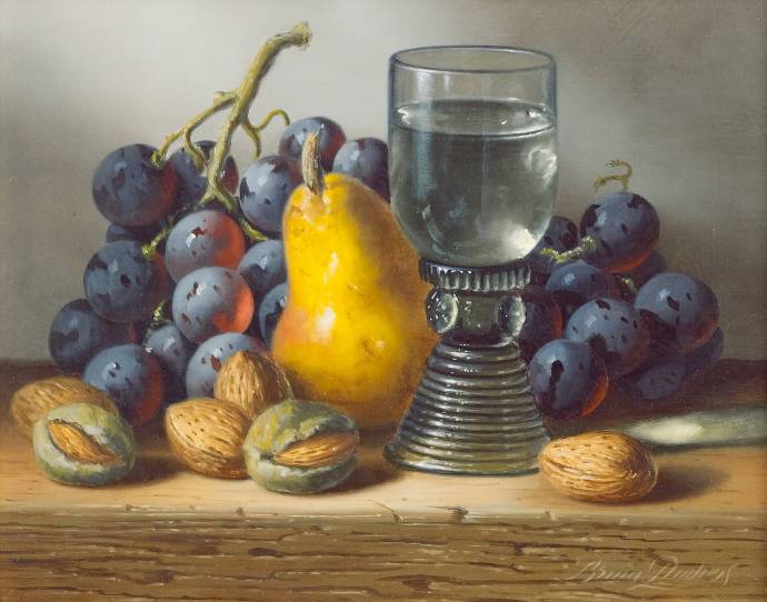 Натюрморт из винограда, груши и миндаля / Брайн Дэвис - Brian Davies