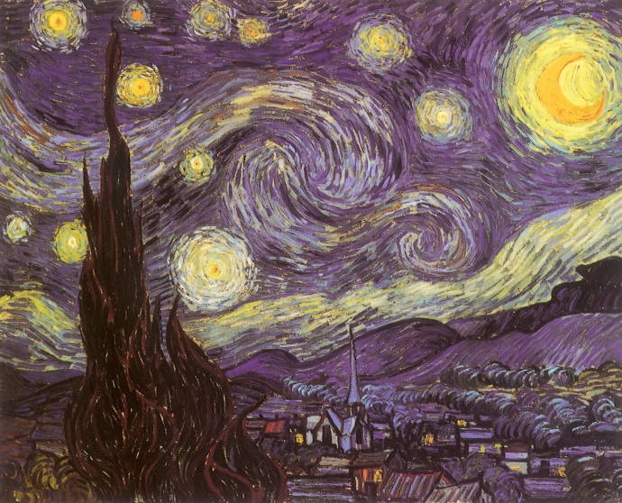 Звёздная ночь. 1889 г. / Винсент Вильям Ван Гог - Vincent William van Gogh