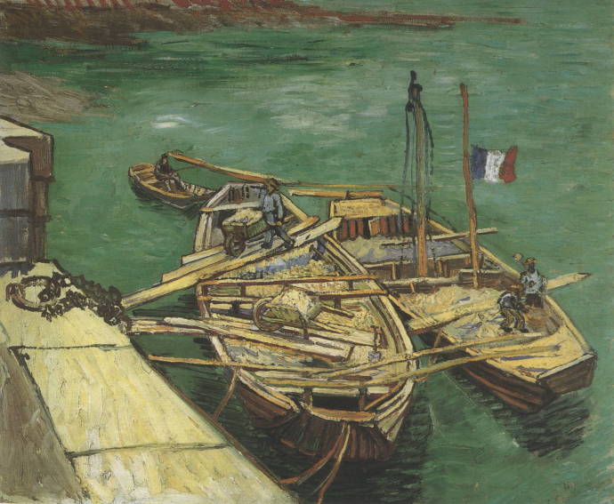 Лодки с песком у причала / Винсент Вильям Ван Гог - Vincent William van Gogh