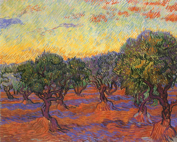 Оливковая роща, желтое небо / Винсент Вильям Ван Гог - Vincent William van Gogh