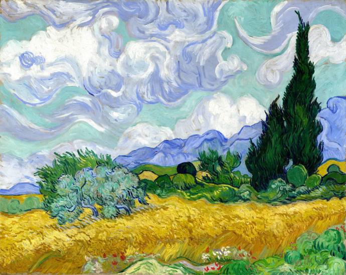 Пшеничное поле и кипарис / Винсент Вильям Ван Гог - Vincent William van Gogh