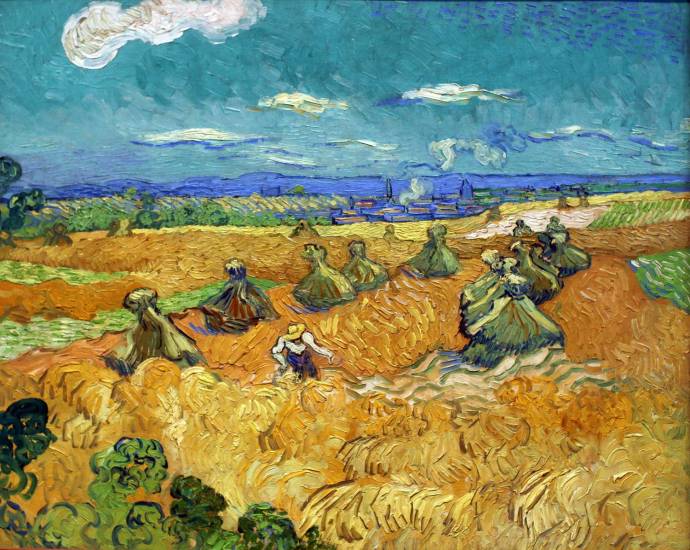 Пшеничные стога со жнецом / Винсент Вильям Ван Гог - Vincent William van Gogh