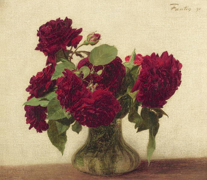 Красные розы / Анри Фантен Латур - Henri Fantin Latour