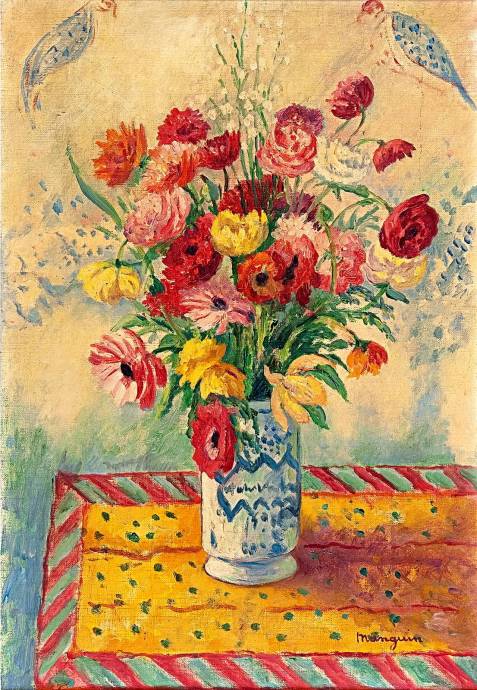 Натюрморт с цветами в керамической вазе / Генри Чарльз Мангуин - Henri Charles Manguin