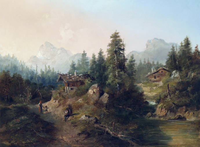 Альпийский пейзаж / Густав Барбарини - Gustav Barbarini