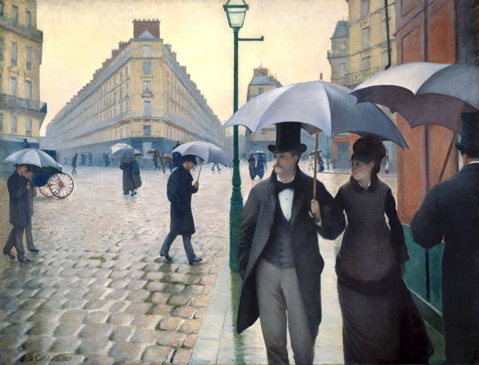 Парижская улица, дождливый день. 1877 г. / Густав Кайлеботт - Gustave Caillebotte