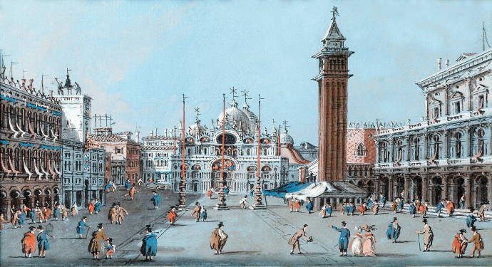 Венеция. Площадь Сан Марко и башня охраны / Джакомо Гуарди - Giacomo Guardi