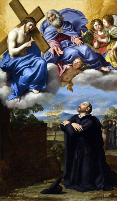 Видение святым Игнатом Христа и Бога-отца / Доменико Зампьери - Domenico Zampieri