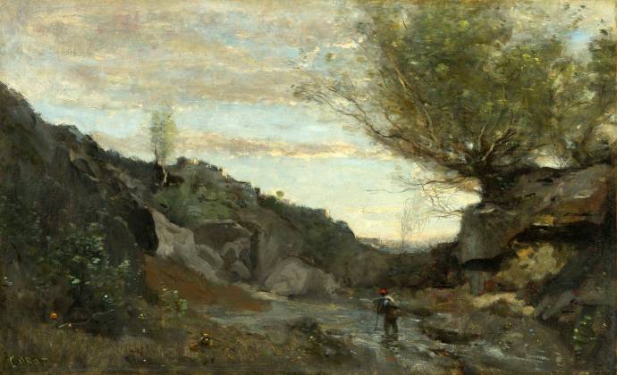 В овраге / Жан Батист Камиль Каро - Jean Baptiste Camille Corot