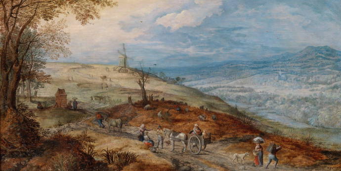 Пейзаж с крестьянами / Жан Брюгель II - Jan Brueghel II