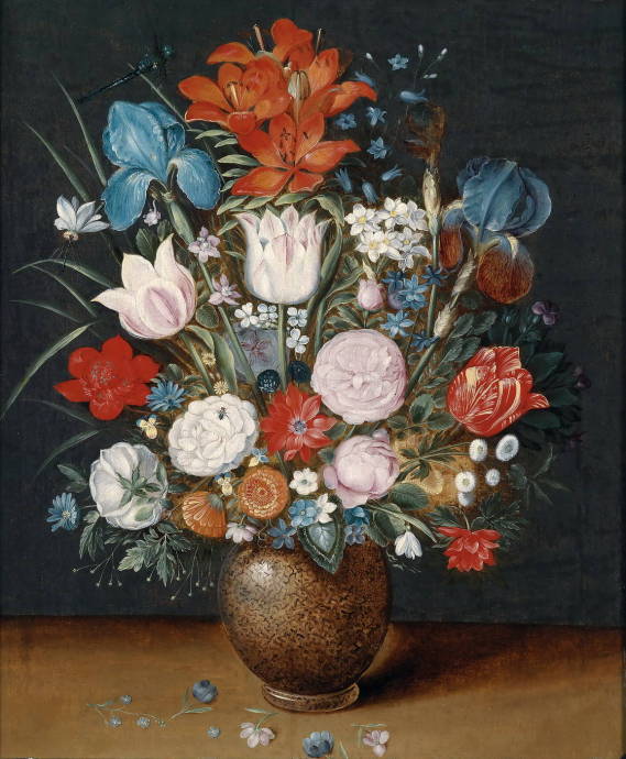 Букет из тюльпанов, ирисов и лилий / Жан Брюгель II мл. - Jan Brueghel II young